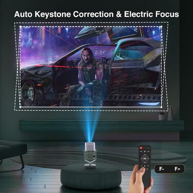 Портативний проєктор Mini Beamer з Android OS, автоматичною корекцією трапецеїдальних спотворень, підтримкою 4K 1080p, Bluetooth WiFi6, 160 ANSI, електричним фокусом для телефону/ТВ приставки/Outdoor/ноутбука