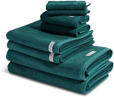 Вибір - органічна бавовна - 2 рушники для прання - 2 рушники для гостей - 2 рушники для душу - 2 рушники (набір з 8 шт. ) (моховий зелений)