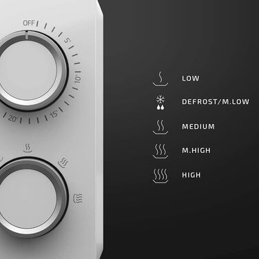 Мікрохвильова піч Cecotec ProClean 3020 20л, 700 Вт, 6 режимів, покриття Ready2Clean, біла