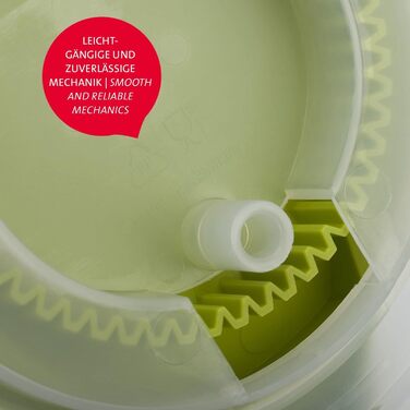 Westmark Salad Spinner, 5 л, ø 26 см, пластик, без бісфенолу А, Fortuna, прозорий/червоний, 243222E2 (яблучно-зелений, стандартний шейкер)