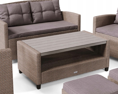 Комплект садових меблів з техноротанга Di Volio Firenze DV-016GF, бежевий, 6 предметів