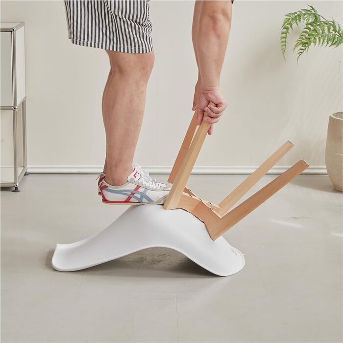 Стільці для їдальні в скандинавському стилі, ретро-дизайн, м'які, для кухні/офісу, з масивних букових ніжок (набір 6 шт., білий)