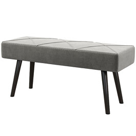 HOMCOM М'яка лавка Velvet Look Ліжко Лавка для передпокою X-Pattern до 120 кг Сіра 100x36x45 см для спальні