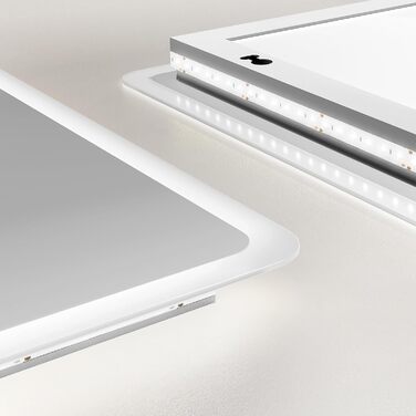 Дзеркало для ванної кімнати EMKE з підсвічуванням 100x60 см, LED, 3x косметичне дзеркало, 6500K, сенсорне, IP44, енергозберігаюче