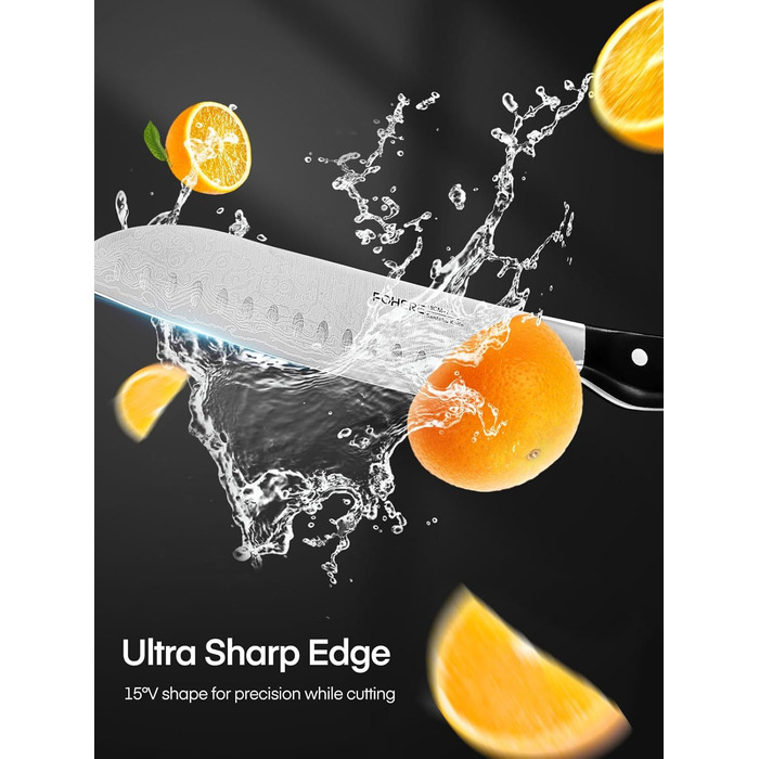 Набір ножів FOHERE 14 предметів з автозаточкою, кухонний набір з нержавіючої сталі, професійний, з ергономічними ручками