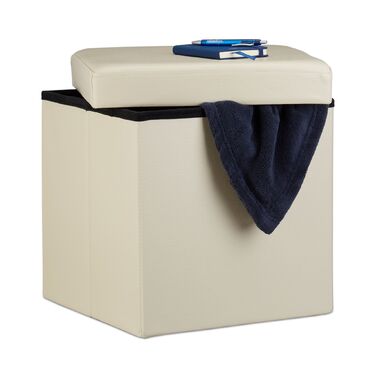 Relaxdays Складний табурет з штучної шкіри