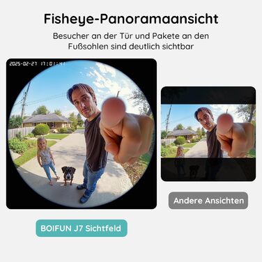Відеодзвінок BOIFUN з камерою, 2K, Wi-Fi, 180° огляд, 2-сторонній аудіо, AI-розпізнавання руху, IP65, сумісний з Alexa, без підписки