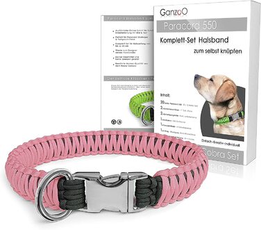 Набір нашийників для собак Ganzoo Paracord 550, набір для рукоділля, подарунок своїми руками (рожевий)
