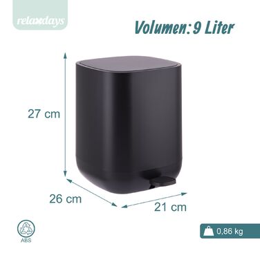 Відро для сміття Relaxdays, 9 літрів