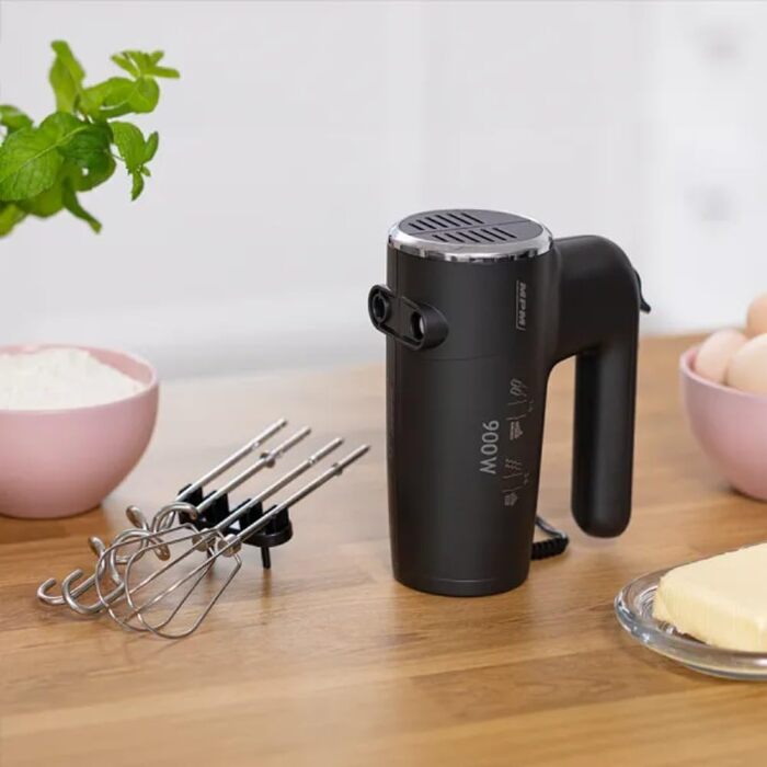 Ручний міксер MPM MMR-23 з 2 вінчиками та 2 гаками для тіста - 6 швидкостей, турбо-режим, 900 Вт, антрацит