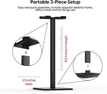 Підставка для навушників TalkWorks: органайзер на стіл, для дому, офісу та ігрової кімнати. Компактний дизайн, проста установка, неслизька поверхня.