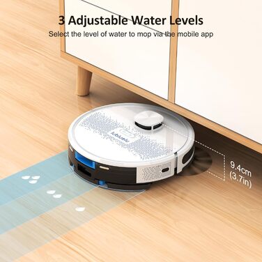 Робот-пилосос Lubluelu 3-в-1 з функцією миття, 4500Pa, лазерна навігація, 5 карт, 55dB, для тварин, килимів, твердих підлог (SL60D)