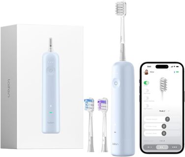 Електрична зубна щітка Laifen Wave з вібрацією та осциляцією, 3 насадки, IPX7, ABS пластик, блакитна