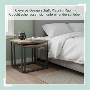 Набір столиків Relaxdays - 2 шт. в індустріальному стилі