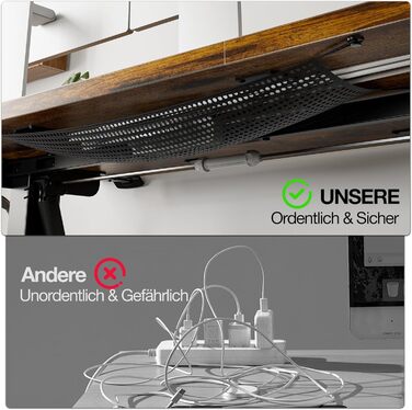 Електричний стіл з регулюванням висоти 120x60 см з функцією пам'яті, для офісу та дому. Білий колір, керування кабелями та гачки.