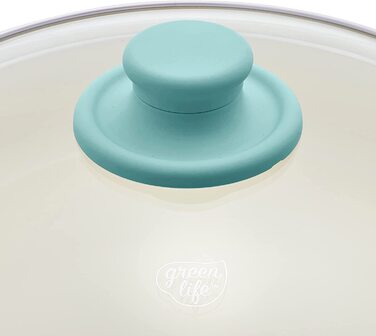 Набір посуду GreenLife з м'яким покриттям і антипригарним покриттям, 16 предметів, без ПФАС, (Бірюзовий, набір з 15 предметів)