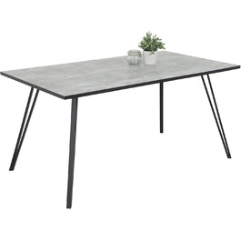 Стіл кухонний Hela Oksana, 160x90 см, з металевим каркасом, шпон, бетонний дизайн