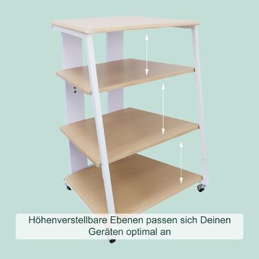 Стеллаж Relaxdays для Hi-Fi апаратури з 4 полицями