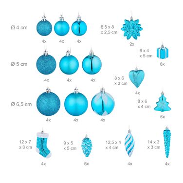 Набір новорічних кулічок Relaxdays (72 шт.)