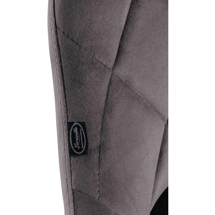 Набір з 2 барних стільців Lazio з велюровим сидінням, поворотні, з підніжкою, регульована висота, металевий каркас (білий/чорний/сірий)