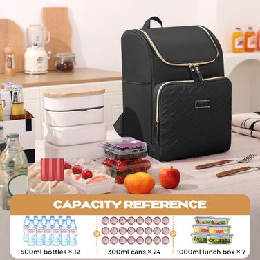 Рюкзак-холодильник 18L для пікніка: ізольований, зелений (чорний)