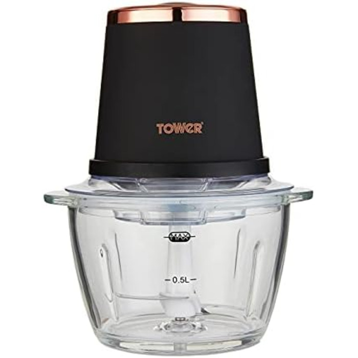 Подрібнювач для салату Tower Cavaletto T12058MNB, 1 л, 350 Вт, Midnigh Blue & Roségold (Чорний та Рожево-золотий)