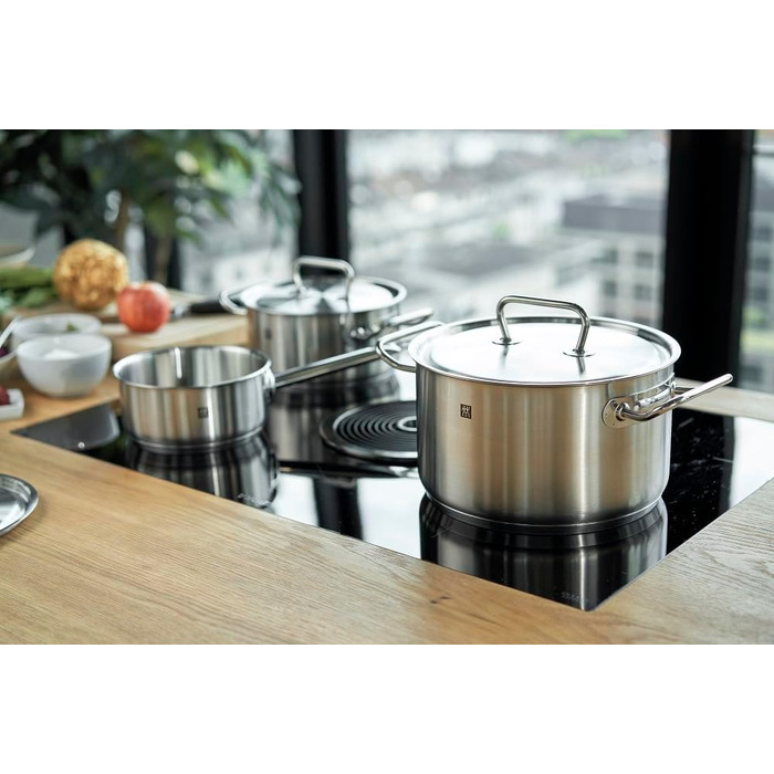 Набір каструль ZWILLING Twin Classic 5-ти частинний, з кришкою, для індукційних плит, не покритий, з нержавіючої сталі, срібний