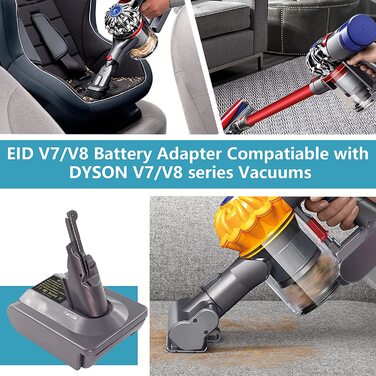 Адаптер BTRUI для Dyson V7/V8 з батареєю Makita 18V для пилососа для тварин/пухнастих/моторних головок (MT18V7/V8)