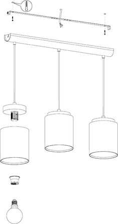 Підвісний світильник EGLO Albariza, підвісний світильник на 3 лампи Vintage, підвісний світильник зі сталі, дерева та текстилю в чорному, натуральному, капучино, золотому, обідній настільній лампі, світильник для вітальні, що висить з підвісним світильник