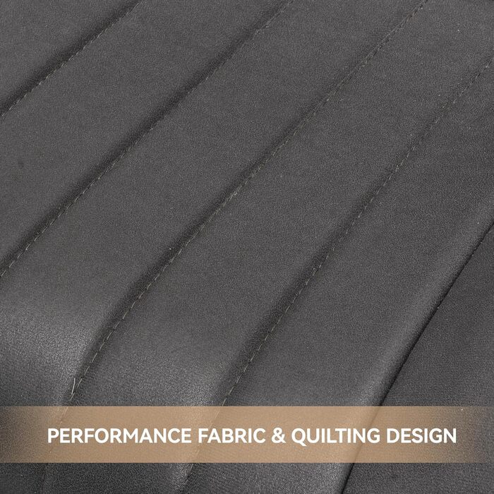 Набір обідніх стільців (6 шт) - сучасний дизайн, м'яке сидіння 10 см, штучний матеріал, металеві ніжки, темно-сірий колір, FU01043BL-2