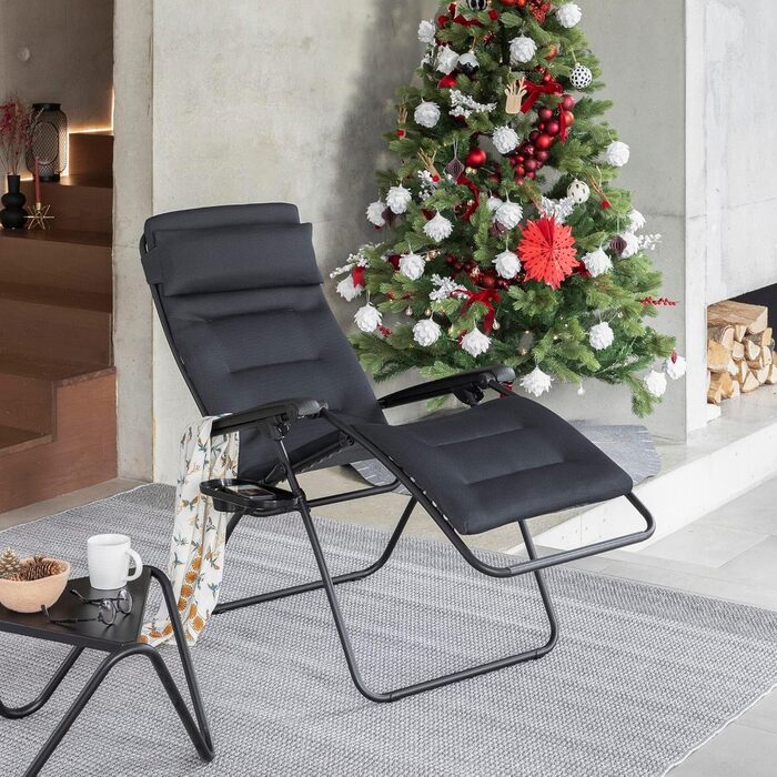 Крісло-релакс Lafuma Zero Gravity з AirComfort® - чорний сталь, гарантія 5 років, LFM2058