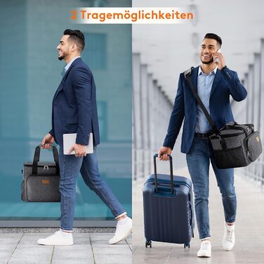 Термосумка-холодильник Lifewit 24л сіра, ізольована сумка-ланчбокс для пікніка, роботи, пляжу та подорожей. Складана, водонепроникна сумка-холодильник через плече.