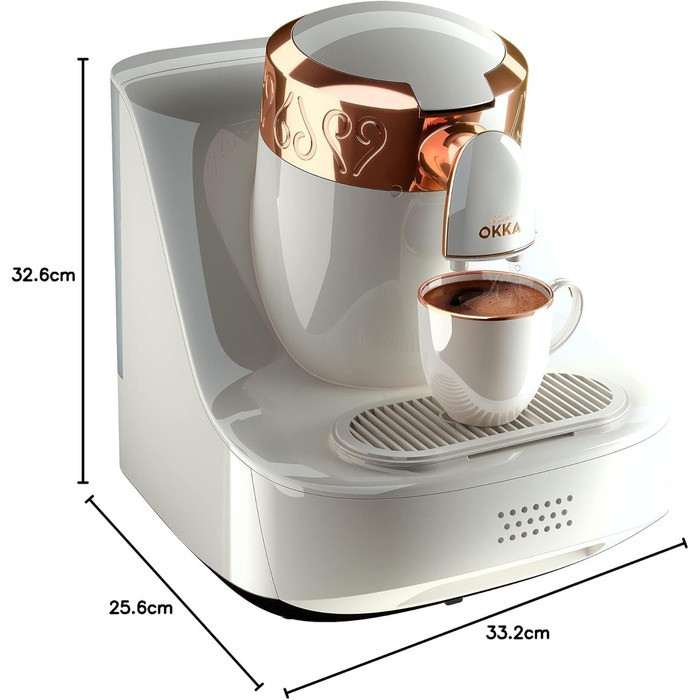 Кавомашина Arzum Okka: автоматична, 3 розміри порцій, самоочищення, 950 мл, білий колір