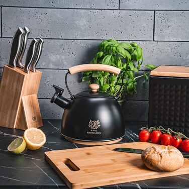 Чайник електричний KARL HAUSMANN Induktion 2.5L з авто-свистком, з нержавіючої сталі для всіх типів плит