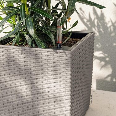 Горщик Lechuza Cube Cottage 30, 30x30x30 см, система автополиву, пісочно-коричневий