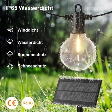 Ланцюжок прикрас Kawaya 10м LED, зовнішній, для саду, тераси, балкону, IP65, вологостійкий, тепле світло