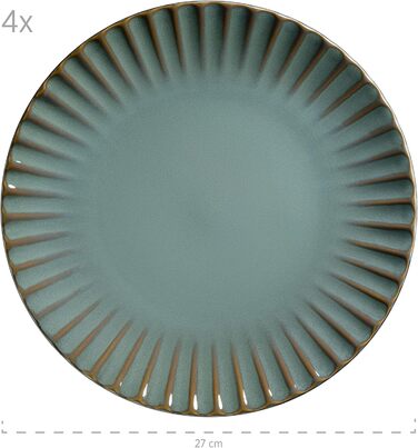 Набір посуду MÄSER Confino для 4 осіб (20 предметів) з кераміки Petrol/Чорний, Вінтаж