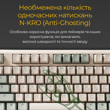 Механічна клавіатура Ducky One 3 TKL Cherry MX Red Matcha Cream UA