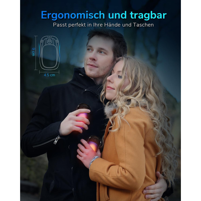 Електричний нагрівач для рук, перезаряджуваний, USB, 2 шт. (блакитний)