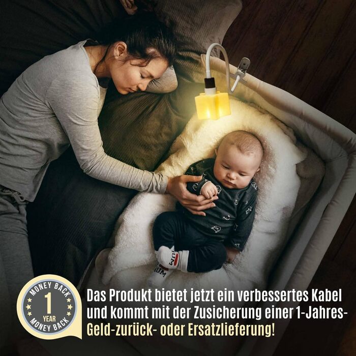 Нічник дитячий LED Stern: Лампа для спальні, дитячої кімнати, для годування та пеленання. Регульована яскравість, декор для кімнати, подарунок