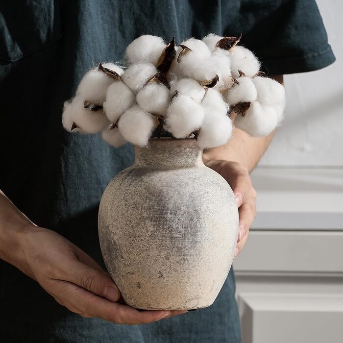 Керамічна ваза для квітів ручної роботи, 15.2 см, богемний стиль, декор для дому, теракота, сіро-коричневий колір