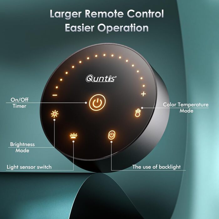 Quntis Лампа для монітора з підсвічуванням 42,5 см, RGB, з пультом дистанційного керування, регулювання яскравості та колірної температури, для офісу та дому