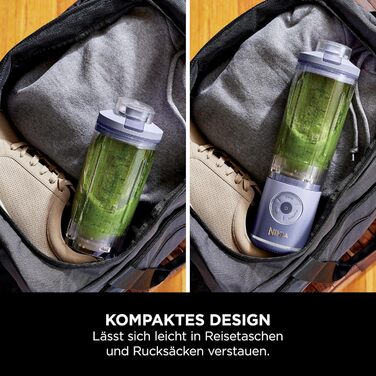 Портативний блендер Ninja Blast Max: 570 мл, акумулятор, чаша та кришка, 3 функції, для смузі та протеїнових коктейлів BC251EULD