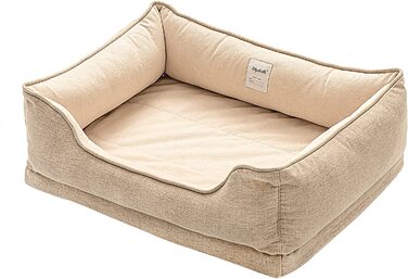 Ліжко для собак LilyAbeille, ліжко для кішок, ортопедичні ліжка для собак. Знімний, миється, пухнастий, морозостійкий, стійкий до укусів, нековзний. Доступно для великих, осілих і маленьких собак (L, абрикос)