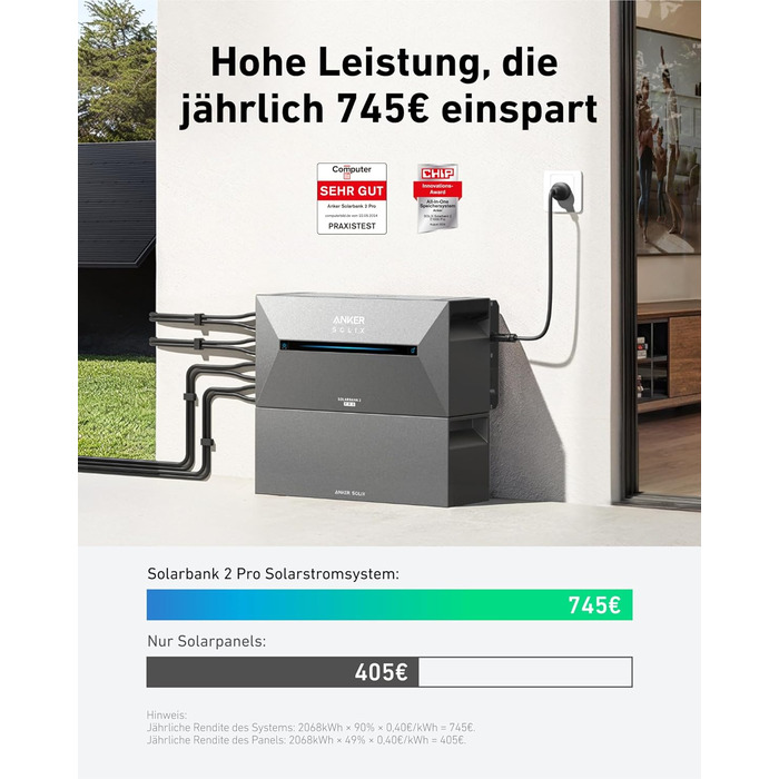 Сонячна електростанція Anker SOLIX для балкону (1780W | 3200Wh) з акумулятором Solarbank 2 E1600 Pro (1600Wh) та розширювальним акумулятором BP1600 (1600Wh), 4 панелі RS40T (445W), підставки, 4 MPPT, 1000W AC, Plug&Play