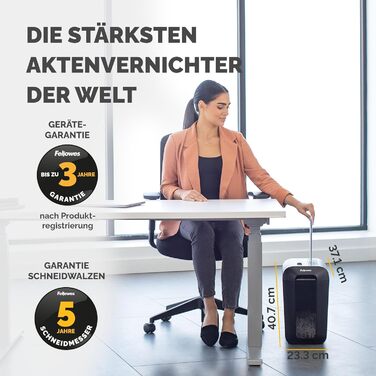 Fellowes Шредер для паперу Powershred LX70 з вибірковим різанням, 18 л кошик, захист від несанкціонованого доступу, 4x40 мм, чорний