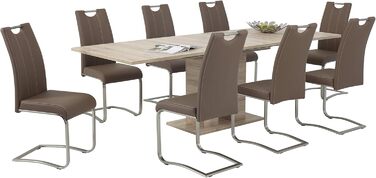 Тік Hela Helena: висувний стіл з синхронним витягом, 140-220x90 см, шпон дуба Сан Ремо