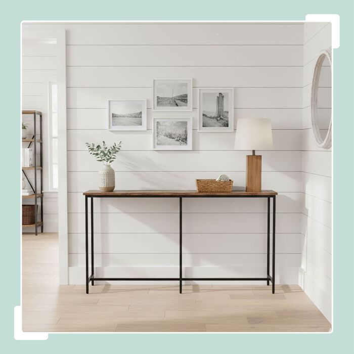 Стіл-консоль Relaxdays з широкою стільницею в індустріальному стилі