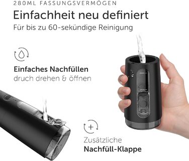 Wondersmile Munddusche PRO: Переможець тесту 2024 року, TÜV-сертифікована, 100 днів без ризику, SmoothFlow для догляду за зубами та яснами, 5 режимів, акумулятор PowerAkku (30 днів), Ultimate Black