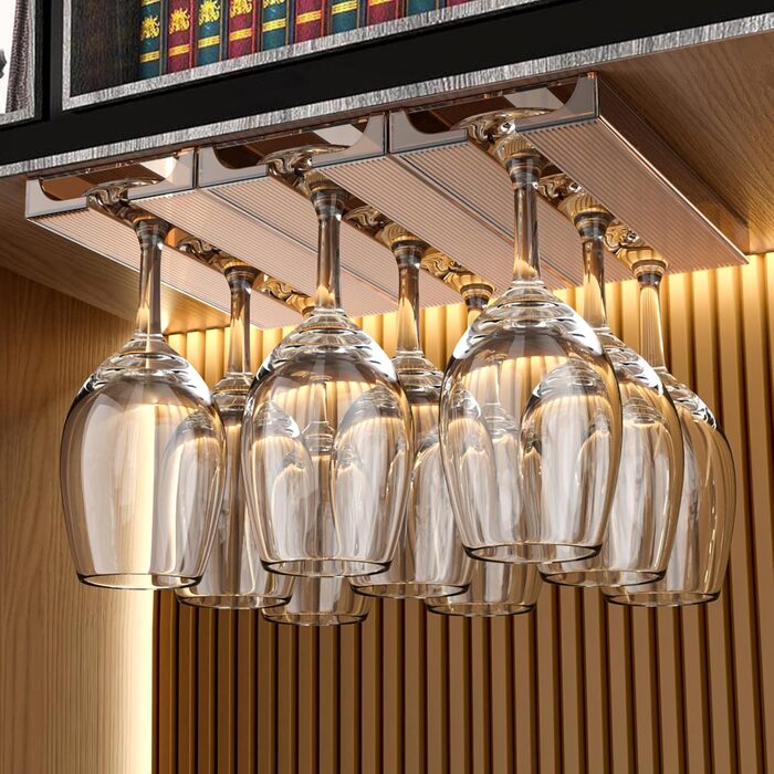 Тримач для келихів вина DESONAUT під полицю, 2 шт., коричневий